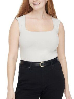 J.CREW Womens Cap-Sleeve Stretch Squareneck tank top Beige XS Efforless Chic NWT